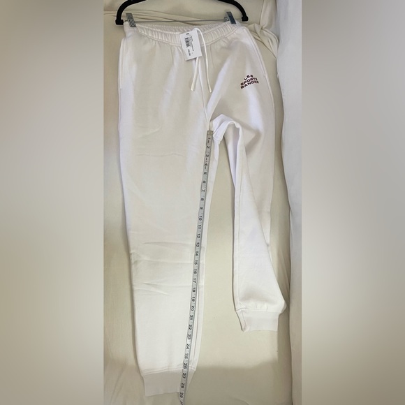 Bandier NWT Les Sports joggers in White Front Pockets Mid Rise Relaxed Fit S - Picture 11 of 13